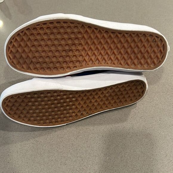 Vans Sk8-Hi Racer Leather and Canvas Sneaker in Awesome Red / True Blue - Picture 11 of 12